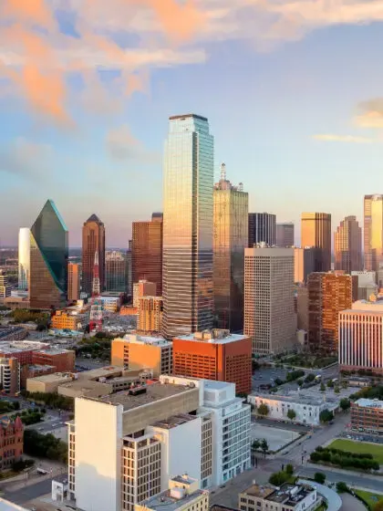 Downtown skyline at dusk