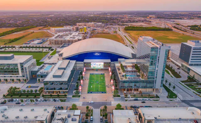 Aerial view of The Star, the Dallas Cowboys headquarters in Frisco